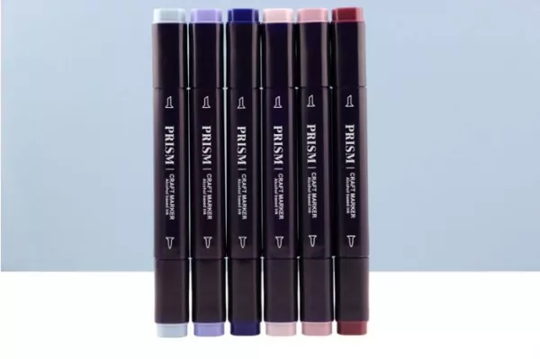 Prism Craft Markers Set 5 - Purples x 6 Pens, Hunkydory