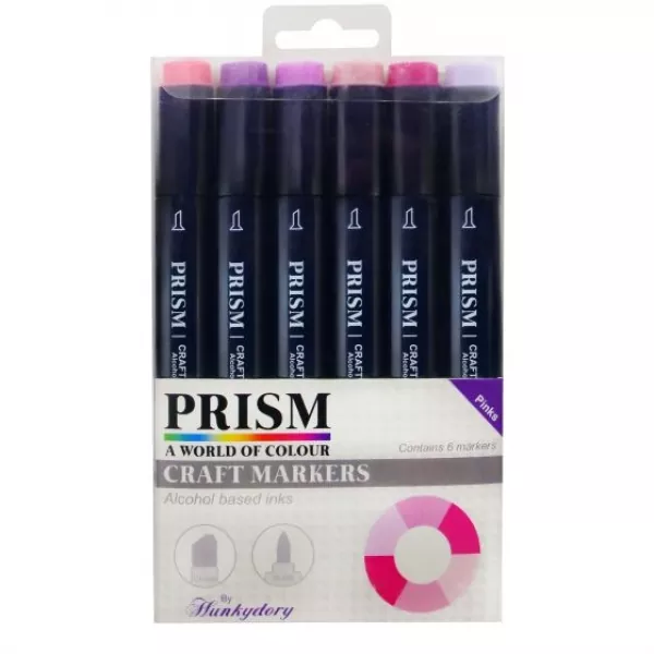 Prism Craft Markers Set 6 - Pinks x 6 Pens, Hunkydory