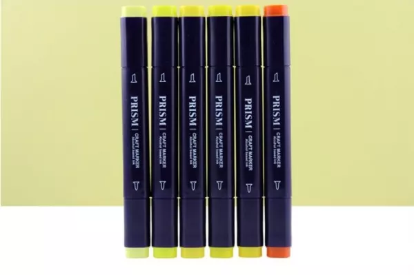 Prism Craft Markers Set 8 - Yellows x 6 Pens, Hunkydory