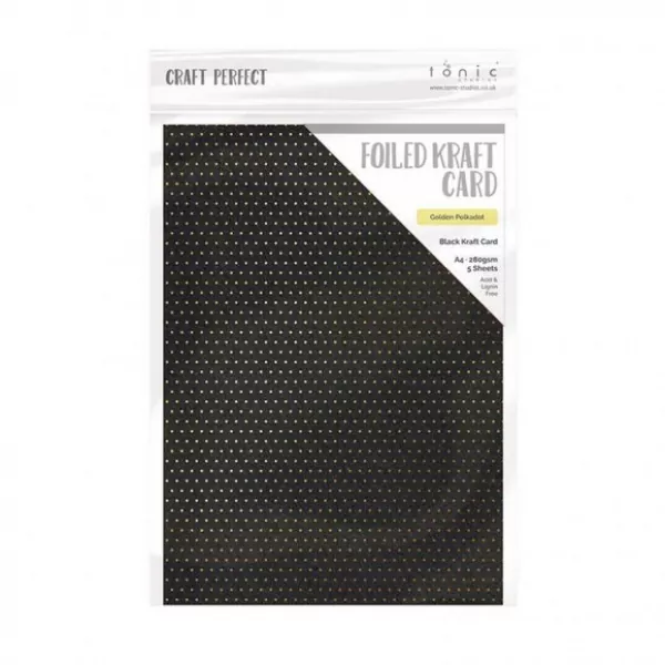 Tonic Studios • Craft perfect A4 x5 280g foiled polka dot