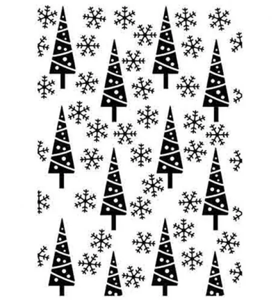 Nellie Snellen Embossing folder Pine-trees and snowflakes