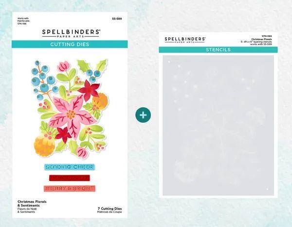 Spellbinders, Christmas Florals Die and Stencil Bundle