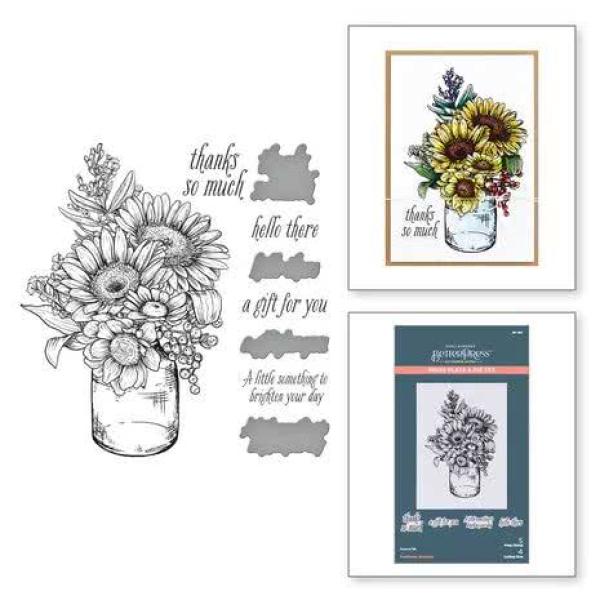 Spellbinders, BetterPress Sunflower Bouquet Press Plate & Die Set