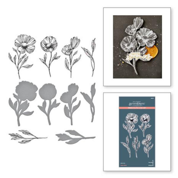 Spellbinders, BetterPress Flower Stems Press Plate & Die Set
