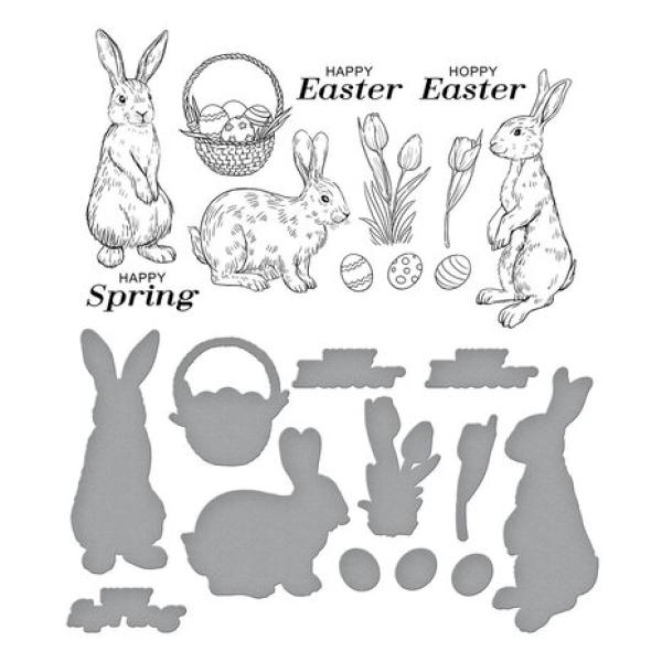 Spellbinders, BetterPress Spring Bunnies Press Plate & Die Set