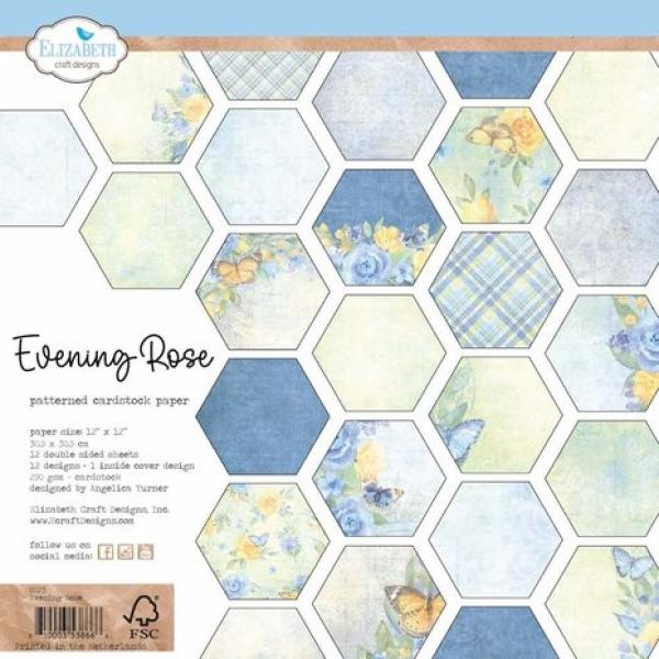 Elisabeth Craft Designs, Evening Rose 12x12 Inch Patterned Cardstock Paper