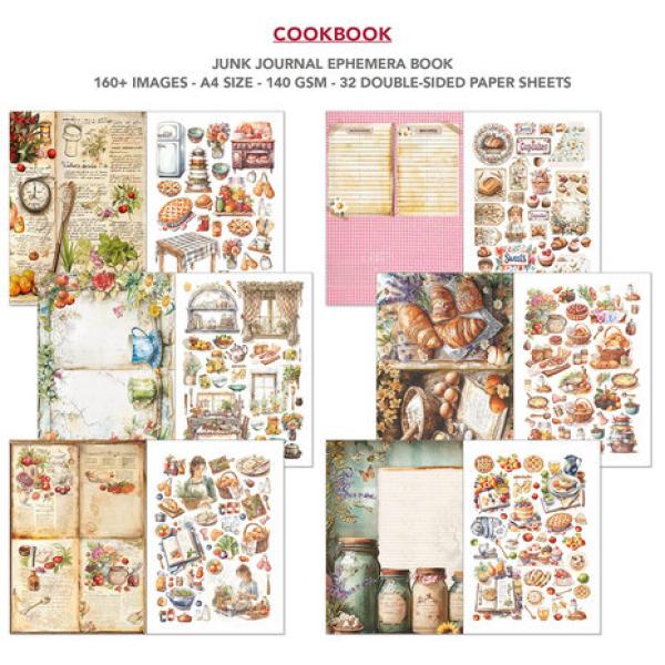 Ciao Bella, Cookbook A4 Junk Journal Ephemera Book
