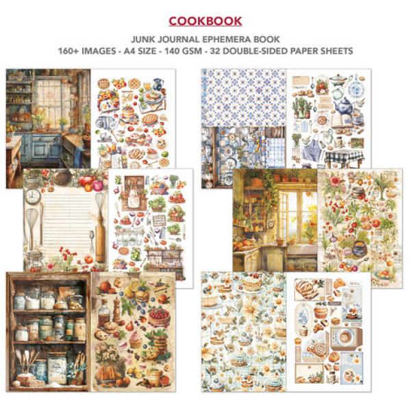 Ciao Bella, Cookbook A4 Junk Journal Ephemera Book
