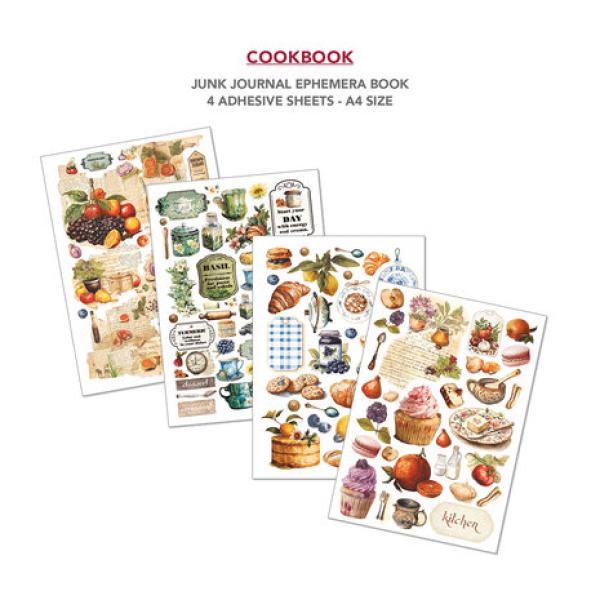 Ciao Bella, Cookbook A4 Junk Journal Ephemera Book