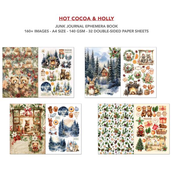 Ciao Bella, Hot Cocoa & Holly A4 Junk Journal Ephemera Book