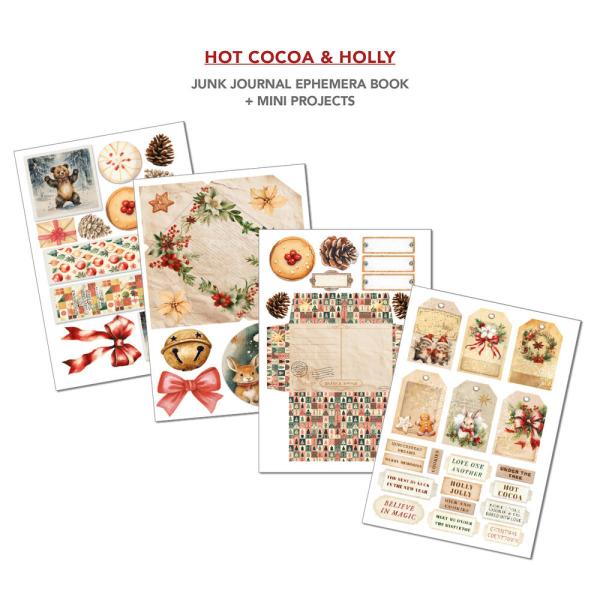Ciao Bella, Hot Cocoa & Holly A4 Junk Journal Ephemera Book