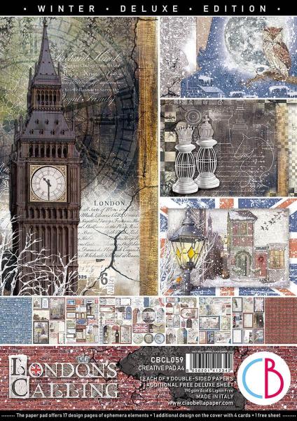 Ciao Bella, London's Calling Creative Pad A4 9/Pkg + 1 Free deluxe sheet