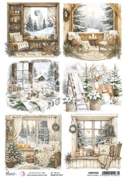 Ciao Bella, Winter Season A4 Rice Paper Winter Frames