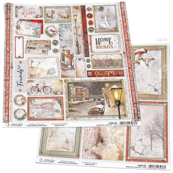 Ciao Bella, Memories of a Snowy Day Cards Paper Sheet 12"x12"