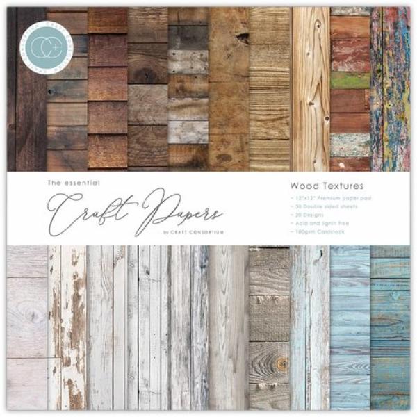 Craft Consortium, Essential Craft Papers 6x6 Inch Paper Pad Wood Textures