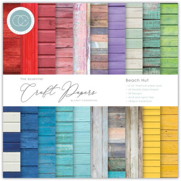 Craft Consortium, Essential Craft Papers 6x6 Inch Paper Pad Beach Hut