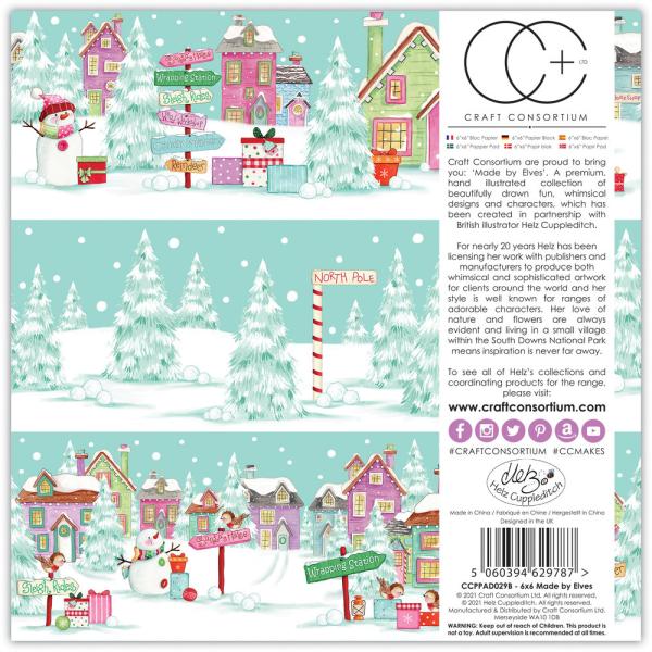 Craft Consortium, Paper Pad Made by Elves 6x6 Inch Paper Pad