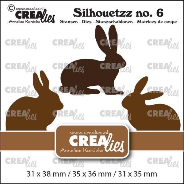 Crealies • Silhouetzz Stanzschablone Rabbits/Hares