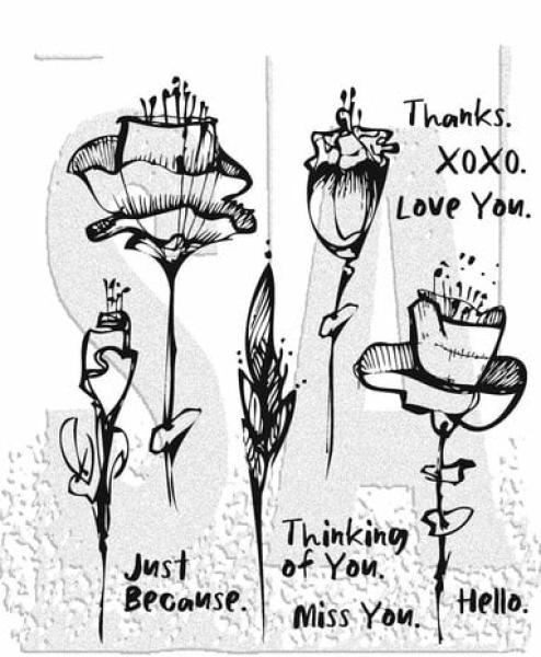 Stampers Anonymous, Abstract Florals Tim Holtz Cling Stamps