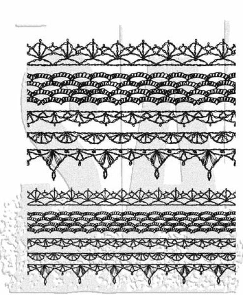Stampers Anonymous, Crochet Trims Tim Holtz Cling Stamps