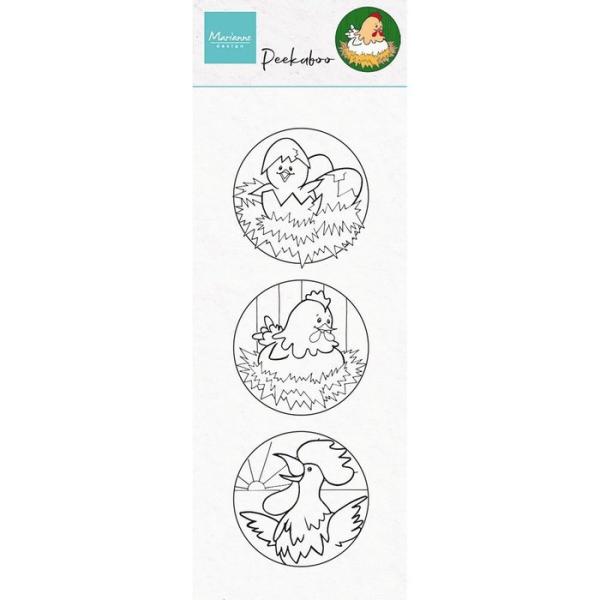Marianne Design • Hetty's Peek-a-boo Clear Stamps Chicken Family