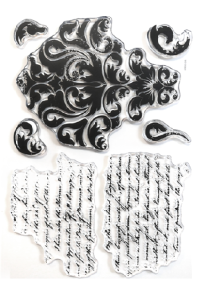 Elizabeth Craft Designs, Journal Elements Script From the Past Stamp Set