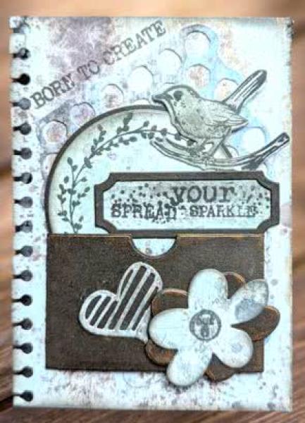 Elizabeth Craft Designs, Journal Elements Artist Trading Coin Stamp Set