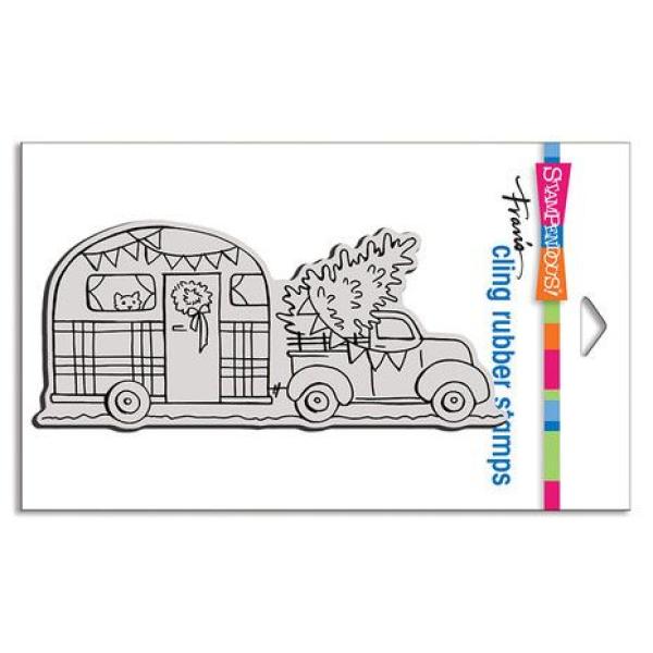 Stampendous, Holiday Wheels Mini Cling Rubber Stamps