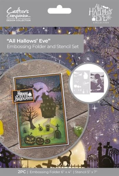 Crafters Companion, All Hallows Eve Stencil & Embossing Folder All Hallows Eve