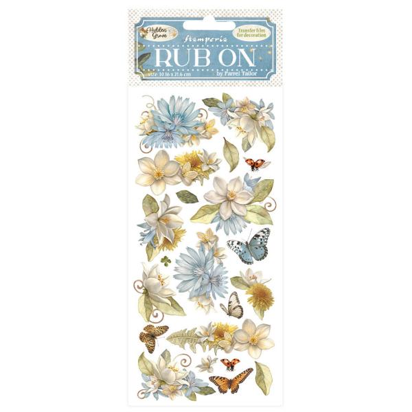 Stamperia, Hidden Grove Rub-On Flowers and Butterfly