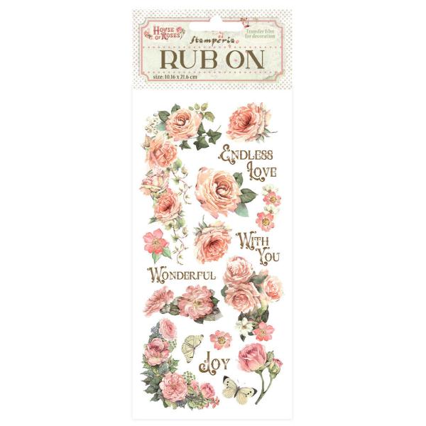 Stamperia, House of Roses Rub-On Writings and Roses