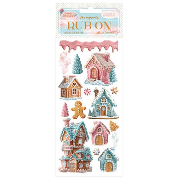 Stamperia, Candy Christmas Rub-on Marzipan Houses