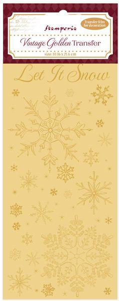 Stamperia, Vintage Golden Transfer Let it Snow