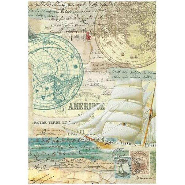 Stamperia, Around the World A4 Rice Paper Sailing Ship