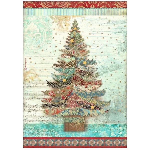 Stamperia, Christmas Greetings A4 Rice Paper Tree