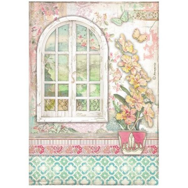 Stamperia, Orchids and Cats Rice Paper Window
