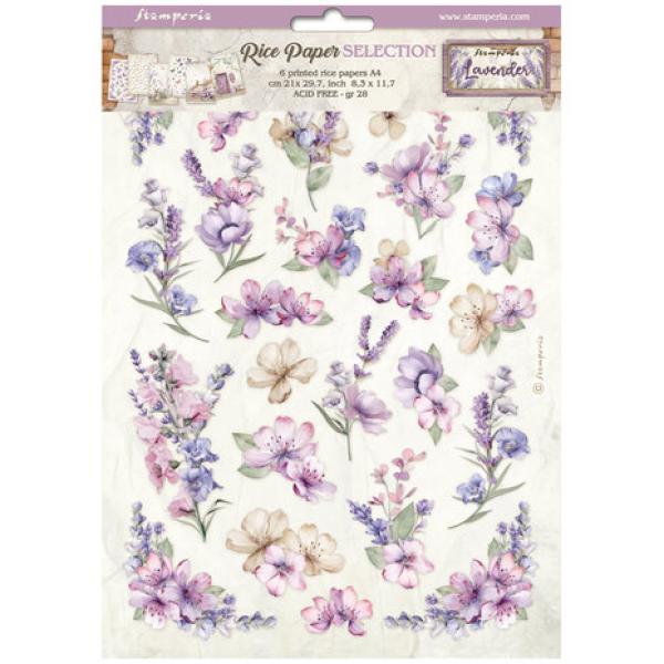 Stamperia, Lavender Rice Paper Selection