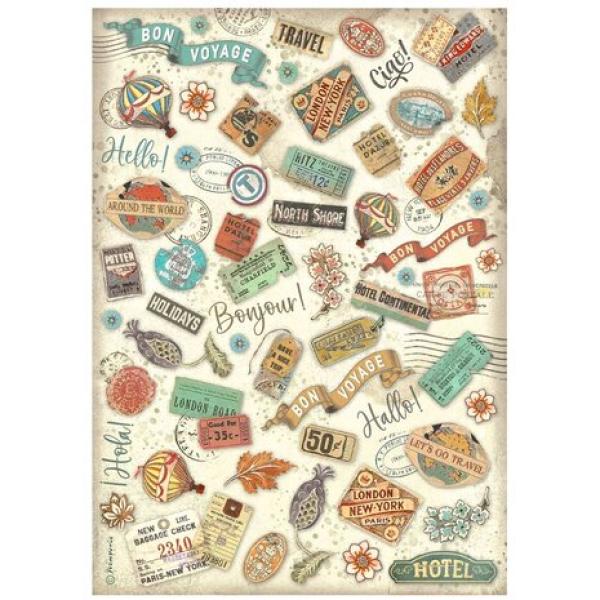 Stamperia, Art of Travelling A4 Rice Paper Selection