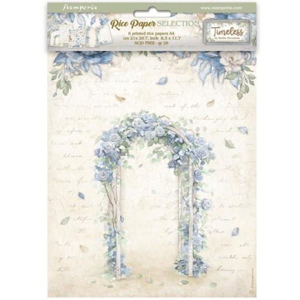 Stamperia, Timeless A4 Rice Paper Selection, 6-teilig