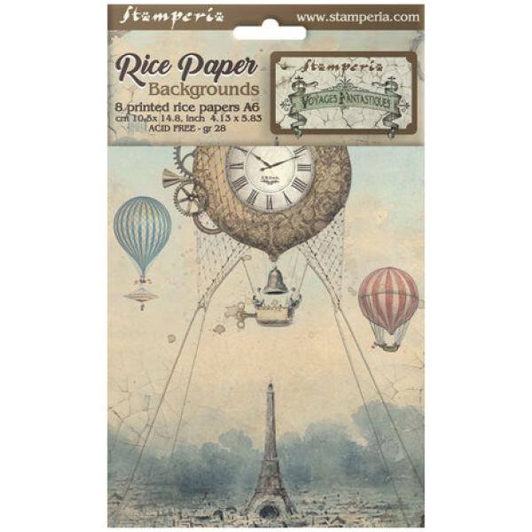 Stamperia, Voyages Fantastiques A6 Rice Paper Backgrounds