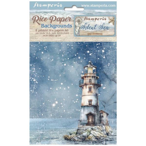 Stamperia, Silent Sea A6 Rice Paper Backgrounds