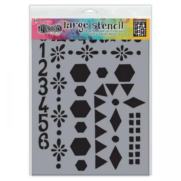 Ranger • Dylusions large stencil Number frame