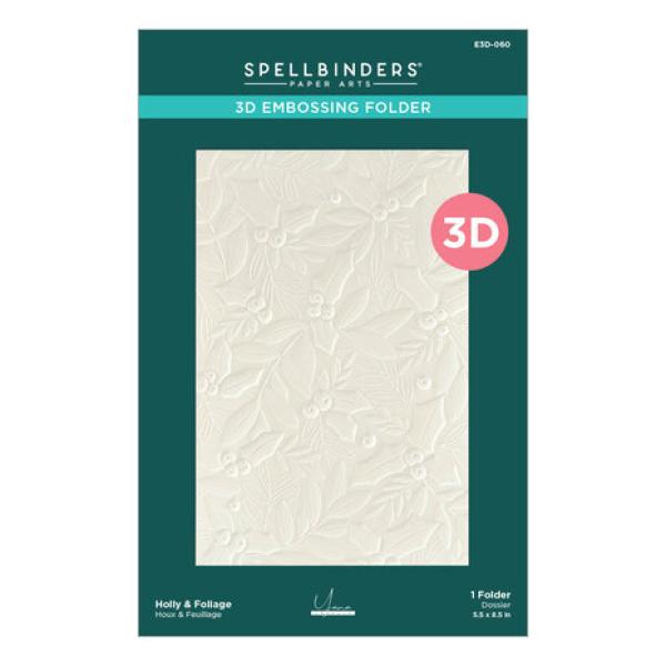 Spellbinder, Holly & Foliage 3D Embossing Folder