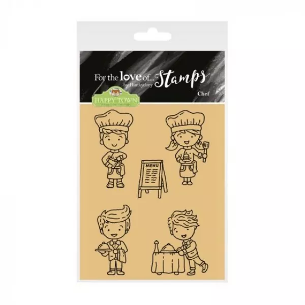 For the Love of Stamps - Happy Town - Chef, Hunkydory