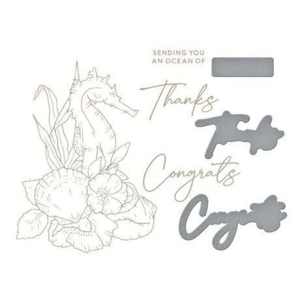 Spellbinders, Seahorse Floral Glimmer Hot Foil Plate & Die Set