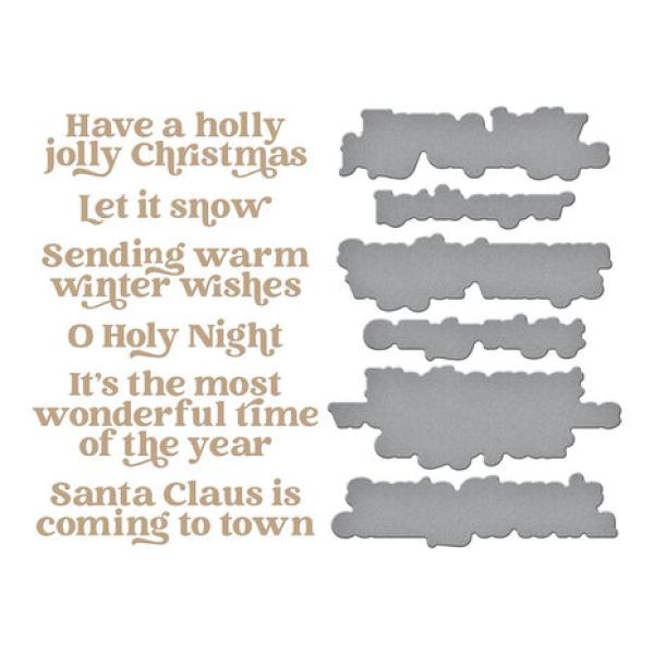 Spellbinders, Simon Hurley Wonderful Winter Sentiments Glimmer Hot Foil Plate & Die Set