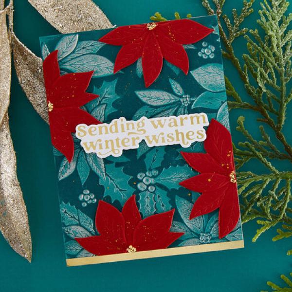 Spellbinders, Simon Hurley Wonderful Winter Sentiments Glimmer Hot Foil Plate & Die Set