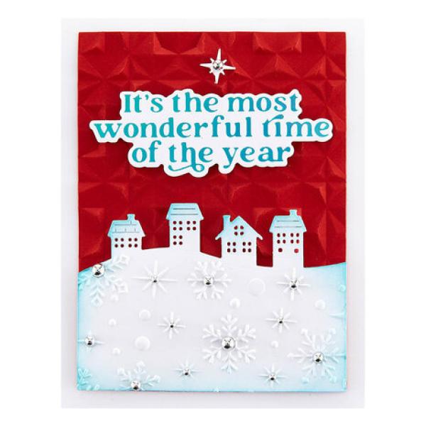 Spellbinders, Simon Hurley Wonderful Winter Sentiments Glimmer Hot Foil Plate & Die Set