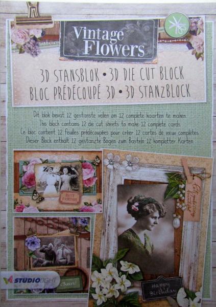 Studiolight, 3D Stanzblock Vintage Flowers