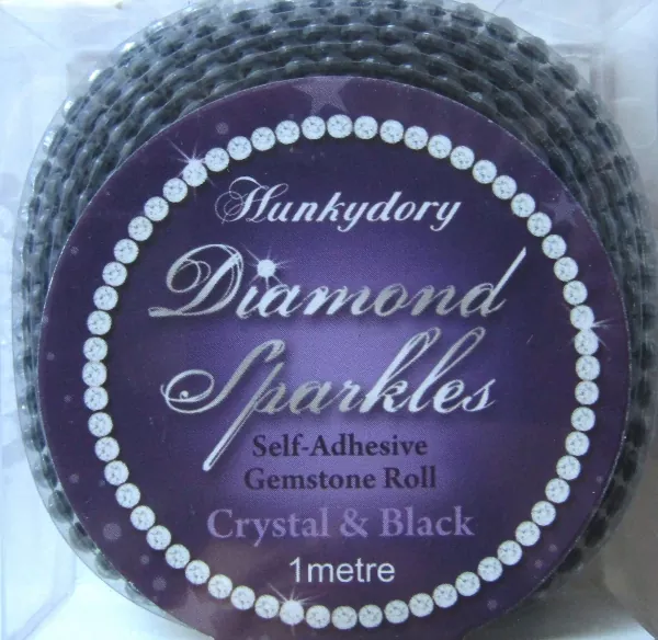 Diamond Sparkles Gemstone Rolls - Crystal & Black, Hunkydory